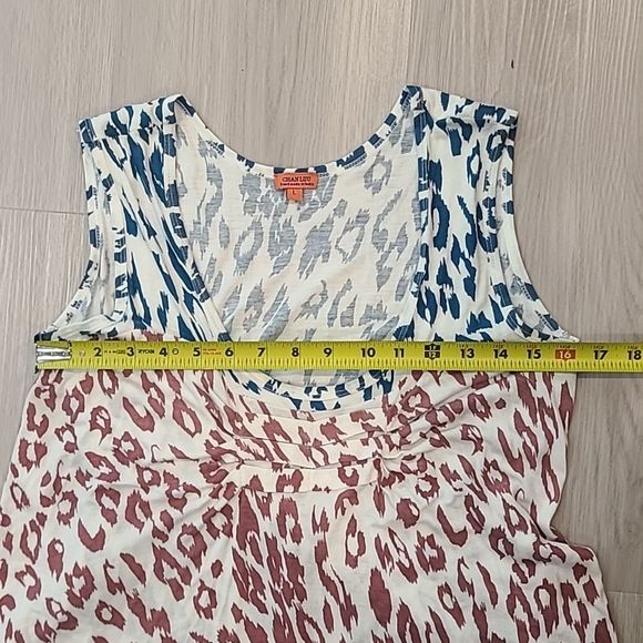 Chan Luu Animal Print Multicolor Maxi Dress Large Red Blue Green Lined Scoop - Picture 4 of 8